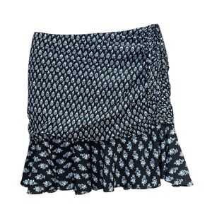 Veronica Beard Black, Blue and White Floral Patterned Mini Skirt size 6